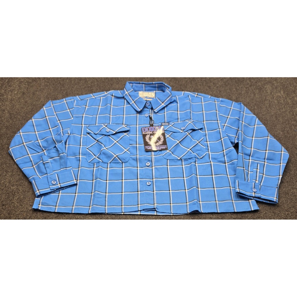 Dixxon Flannel Company Brentwood Shirt Women 2X Blue Plaid Long Sleeve Cropped